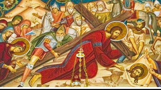 iisus Hristos ducandu-si crucea
